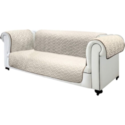Starlyf Sofa Cover Dreisitzer, Sofahusse, Sofaauflage, wasserabweisend, wendbar braun und beige, 190x290 cm, Sofabezug Image