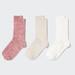 Women's Mix Yarn Socks (3 Pairs) with Deodorizing | Pink | US W 7.5-10 | UNIQLO US