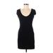 H&M Casual Dress - Sheath Scoop Neck Short sleeves: Black Print Dresses - Women's Size Medium
