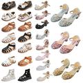 Baby Girls Walking Sandals Clearance Toddler Anti Slip Shoes Summer Casual Flat Slippers Kids Soft Sandal Prewalker Platforms Shoe Infant Comfortable Breathable Slipper Beach/Pool Slides Sandals