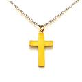 ROBERTS Traditional Cross Pendant Necklace in 18ct Gold Plated Sterling Silver | 28mm x 16mm (16")