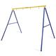 Maxmass Kids Swing Set, Metal Swing Frame with Nest Swing & Belt Swing, Outdoor Kids Swing Playset for Garden Playground (Only Yellow Swing Frame)