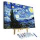 DIY Paint by Number, The Starry Night Adults Painting by Numbers, Night Landscape DIY Paint by Number Kit for Adults Kids Students Beginner, Frame Oil Painting Arts Wall Decoration 16X20 Inch