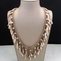 Anthropologie Jewelry | Anthropologie Shaky Stone Staton Fringe Necklace Nwt | Color: Gold/Tan | Size: Os