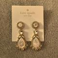 Kate Spade Jewelry | Nwt. Kate Spade Butter Up Mother Of Pearl And Crystal Drop Earrings | Color: Cream/Gold | Size: 1 3/4”