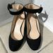 Nine West Shoes | Nine West Black Suede Mary Jane Ankle Strap Wedges 7.5 | Color: Black | Size: 7.5