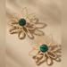 Anthropologie Jewelry | Nwt Gold Wire Flower Earrings By Anthropologie | Color: Gold/Green | Size: Os