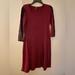 Nine West Dresses | Nine West Maroon Sweater Dress With Lace Sleeve Size M (Fits Like 6-8) | Color: Black/Red | Size: M