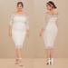 Torrid Dresses | Nwt Torrid Special Occasion Ivory Lace Off Shoulder Bodycon Dress 20 | Color: White | Size: 20