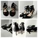 Nine West Shoes | Nine West Black Leather And Patent Strappy Heals | Color: Black | Size: 9.5