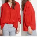 Madewell Tops | Madewell Red Boho Tassel Embroidered Sleeve Top | Color: Red | Size: Xs