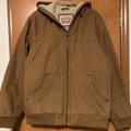 Levi's Jackets & Coats | Mens Levi Strauss Sz L Brown Canvas Sherpa Lined Hooded Work Bomber Jacket Coat | Color: Brown | Size: L