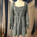 American Eagle Outfitters Dresses | Off Shoulder Cottage Prairie Dress | Color: Blue/Green | Size: L