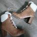 Nine West Shoes | Nwt Brown Sherpa Heel Boots | Color: Brown/Tan | Size: 7.5