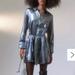 Urban Outfitters Dresses | Nwt Urban Outfitters Midnight Strikes Metallic Mini Dress | Color: Silver | Size: Xs