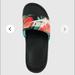 Nike Shoes | Nike Benassi Jdi Slides Black Floral Nike Swoosh | Color: Black | Size: 9