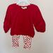 Jessica Simpson Matching Sets | Jessica Simpson Baby, Two Piece Outfit, Red With Red Hearts. Size 12 Months | Color: Red/White | Size: 12mb