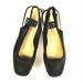 Nine West Shoes | Nine West Brielle Black Leather, Square Toe, Slingback Flats. Women's Size 6.5m | Color: Black | Size: 6.5