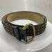 Nine West Accessories | Nine West Genuine Leather Studded Belt Size Medium | Color: Brown/Gold/Green | Size: 32”-36”