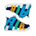 Nike Shoes | New 11c Nike Toddler Boy Shoes Air More Uptempo Bg Blue Green Chunky Fj0694-455 | Color: Blue/Yellow | Size: 11