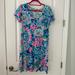 Lilly Pulitzer Dresses | Lilly Pulitzer Jessica Short Sleeve Dress In Dive In Print, Size Small Euc | Color: Blue/Pink | Size: S