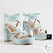 Torrid Shoes | Nwt Torrid Strapped Laced Up Platform Heeled Sandals Size 8 | Color: Blue | Size: 8