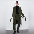 Zara Jackets & Coats | Nwt Rare Zara Cozy Faux Suede Trench/Top Coat | Color: Green | Size: L