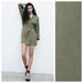 Zara Dresses | Nwt. Zara Light Khaki Crossover Wrap Mini Dress With Belt | Color: Green | Size: Xl