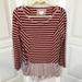 Anthropologie Tops | Anthropologie Postage Stamp Striped Mixed Media Top | Color: Red | Size: M