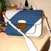 Michael Kors Bags | Michael Kors Sloan Editor Medium Leather Shoulder Bag | Color: Blue/White | Size: 7.5 By 9.5