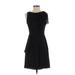 BCBGMAXAZRIA Casual Dress - A-Line High Neck Sleeveless: Black Print Dresses - Women's Size 0