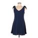 Trixxi Casual Dress - A-Line: Blue Dresses - Women's Size Medium