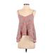 BP. Sleeveless Blouse: Pink Floral Tops - Women's Size Small