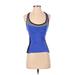 Bebe Sport Active Tank Top: Blue Activewear - Women's Size Small