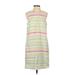 Tommy Bahama Casual Dress - Shift High Neck Sleeveless: Green Stripes Dresses - Women's Size 2X-Small