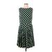 Donna Morgan Casual Dress - A-Line: Green Houndstooth Dresses - Women's Size 12