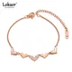 Lokaer-Bracelets à breloques coeur coquillage blanc pour femme plaqué or bijoux de mariage B21045