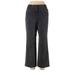 Talbots Dress Pants - High Rise Flared Leg Trouser: Gray Bottoms - Women's Size 10 Petite
