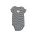Just One You Made by Carter's Short Sleeve Onesie: Gray Floral Motif Bottoms - Size 6 Month