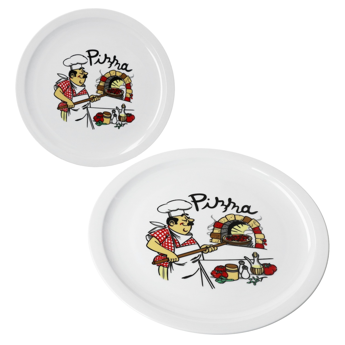 2er Set LUIGI Pizzateller Ø 30,5 cm mit Küchenchef-Dekor - 162064 Image