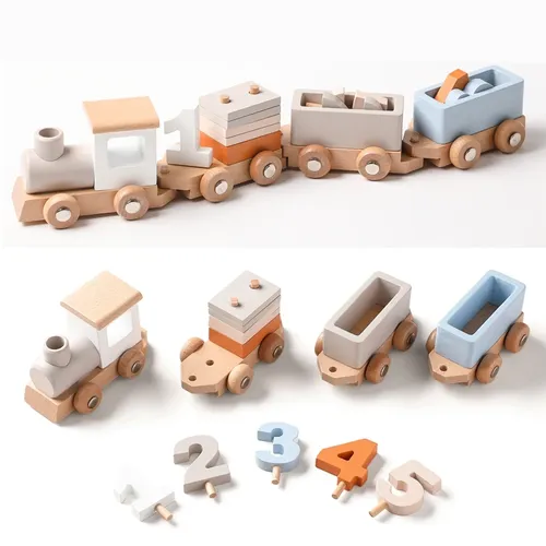 Holz geburtstags zug Spielzeug simuliert Zug Spielzeug Modell Baby Montessori Lernspiel zeug