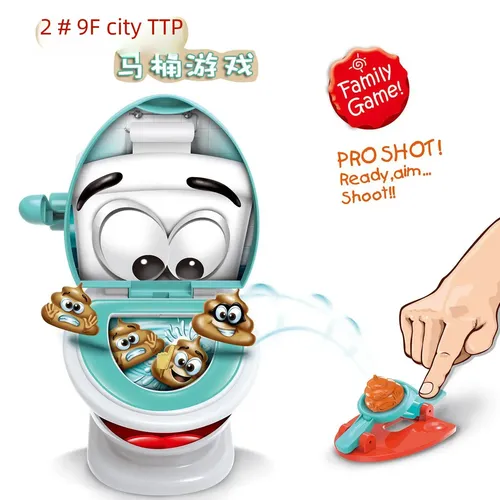 Lustige Poop Toiletten spiel Spielzeug Schieß spielzeug Streich Katapult Spielzeug interaktive