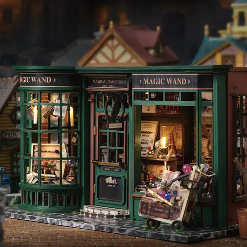 Cute bee Magic House Modell Holz puzzle Miniatur Puppenhaus Kits mit Möbel Lichter Puppen häuser