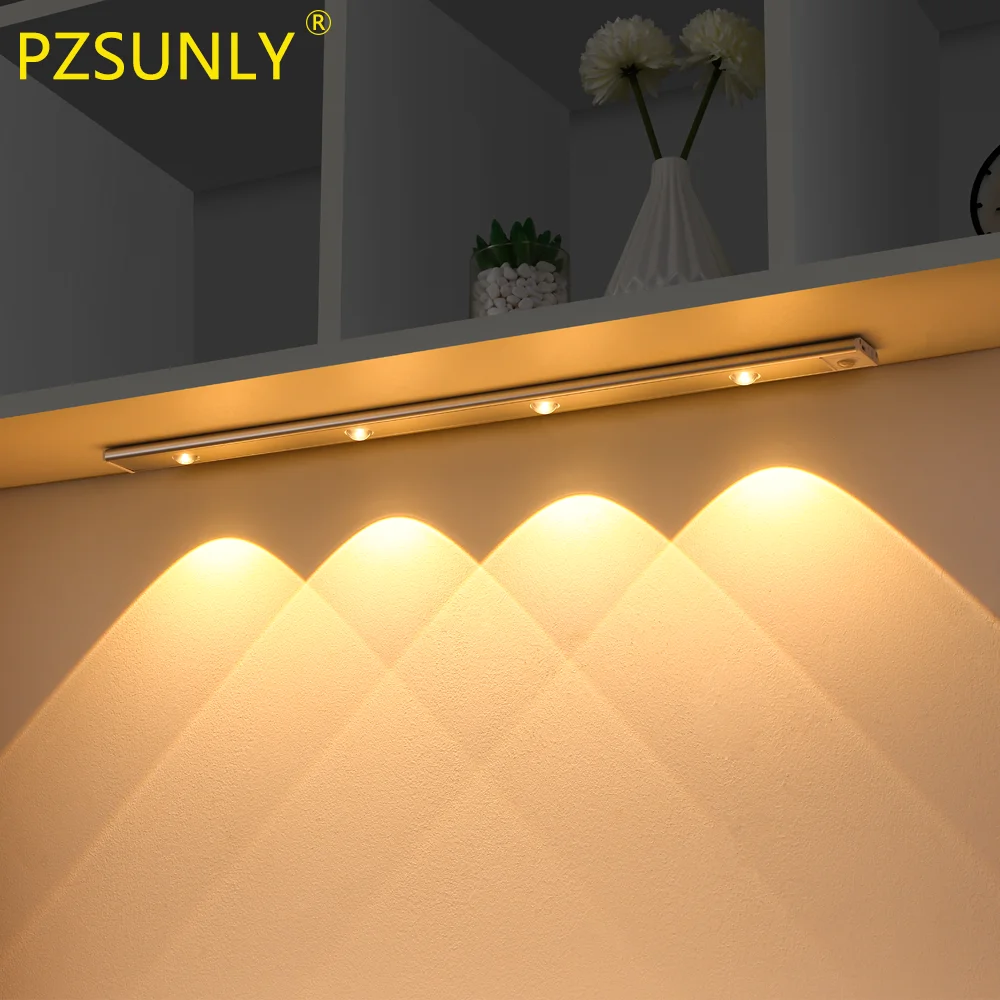 PZSUNLY Schrank Licht USB Aufladbare Motion Sensor Led Licht Für Küche Kleiderschrank Schrank Beleuchtung 20 cm/30 cm/40 cm/50 CM/60 CM