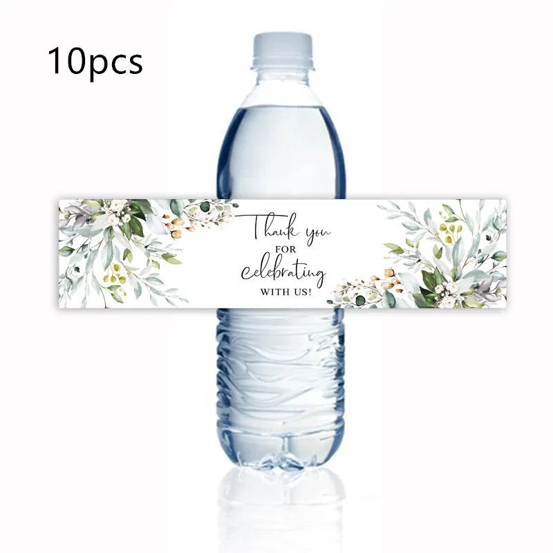 10 stücke Wasser flasche danke für das feiern mit uns aufkleber verpackung etikett geschenk versiegelung papier hochzeit geburtstags dekoration Image