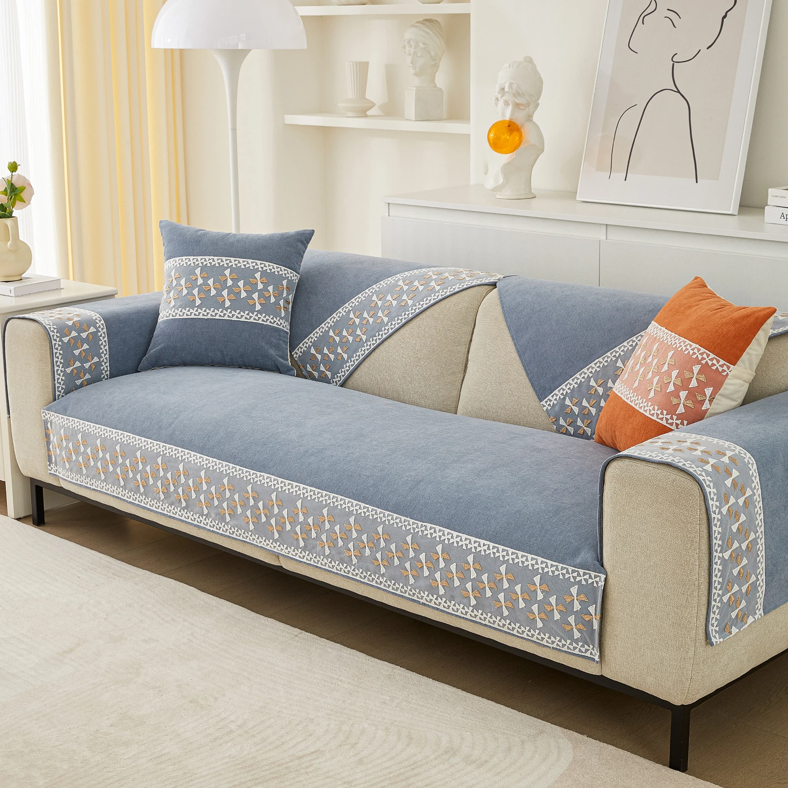 Chenier Sofa kissen Windmühle Spitze vier Jahreszeiten allgemeine Anti-Rutsch-Kissen Sofa bezug einfache moderne Sofa Stoff bezug Image