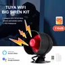 Tuya Wifi Sirene Alarmsystem Wireless lauter Alarm Sirene Kit Smart Life Sirene kompatibel mit Alexa