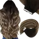 VeSunny Band In Menschliches Haar Extensions Schwarz Balayage Menschliches Haar Schwarz Ombre