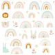 1x Cartoon Arch Rainbow adesivi murali fai da te per la cameretta dei bambini camera da letto Nursery Window Decor decalcomanie in PVC rimovibili pezzi per la casa murale