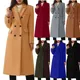 Herbst Winter warmer großer Mantel Frauen Vintage Strickjacke Zweireiher Woll mantel Frauen Langarm